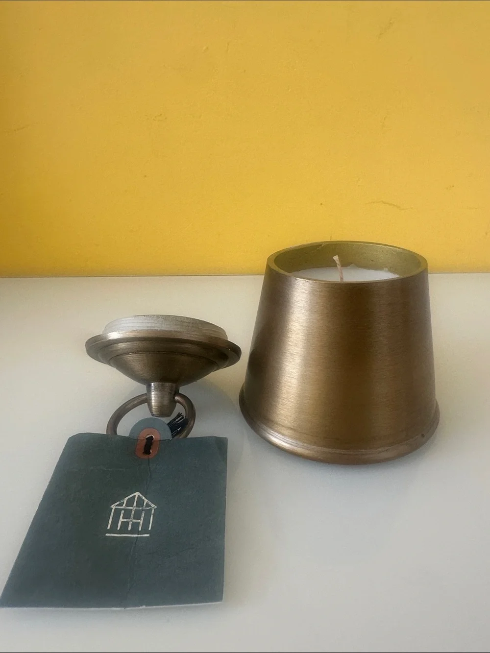 Hearth & Hand Brass Bell Jar Candle Cypress and Santal - Metallic Gold 4.6 Oz